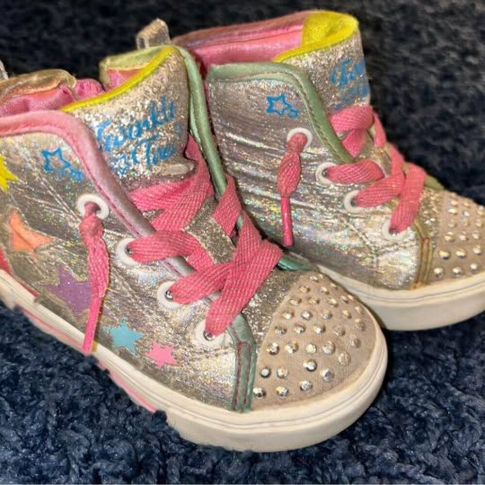 Toddler Girls Skechers Twinkle Toe High Top Sneakers Size 7